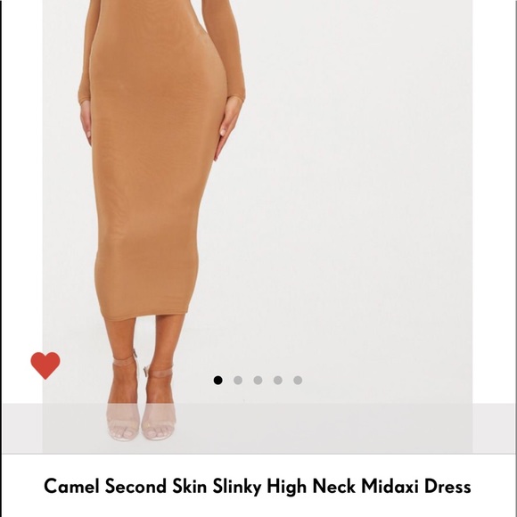 Camel skin high neck midaxi dress - Picture 2 of 2